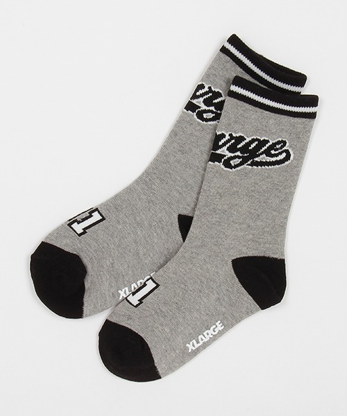 XLARGE KIDS(エクストララージキッズ)の「カレッジロゴソックス(ソックス/靴下・キッズ・グレー/ブルー/レッド・19-21cm/17-19cm/15-17cm/13-15cm)」の2枚目の写真