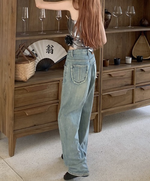 FREE STYLISTS(フリー スタイリスト)の「YUGA_YGMC ハイウエスト ワイドレングス デニムパンツ(デニムパンツ・レディース・ブルー・S/M/L/XL)」の8枚目の写真