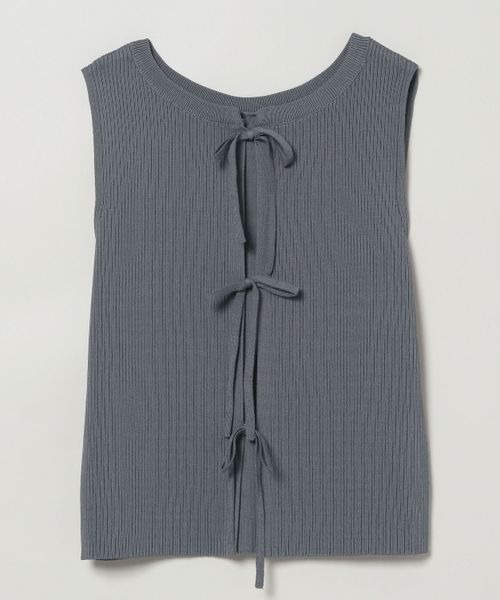 JEANASIS（ジーナシス）の「12G 2WAYリボンベスト/114150（ベスト・レディース・アイボリー/チャコールグレー/ブラック・FREE）」の3枚目の写真