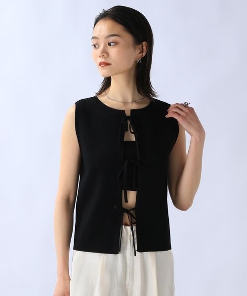 JEANASIS（ジーナシス）の「12G 2WAYリボンベスト/114150（ベスト・レディース・アイボリー/チャコールグレー/ブラック・FREE）」の20枚目の写真