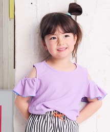 CALMIA | 梨地オフショルダーカットソー（90～150cm）(Tシャツ/カットソー)