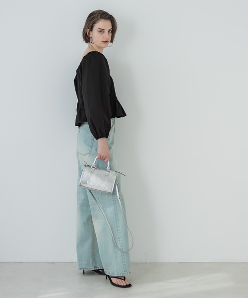 coca（coca）（コカ）の「【WEB限定セール】シャーリングブラウス（シャツ/ブラウス・レディース・ホワイト/ブラック・L/M）」の3枚目の写真