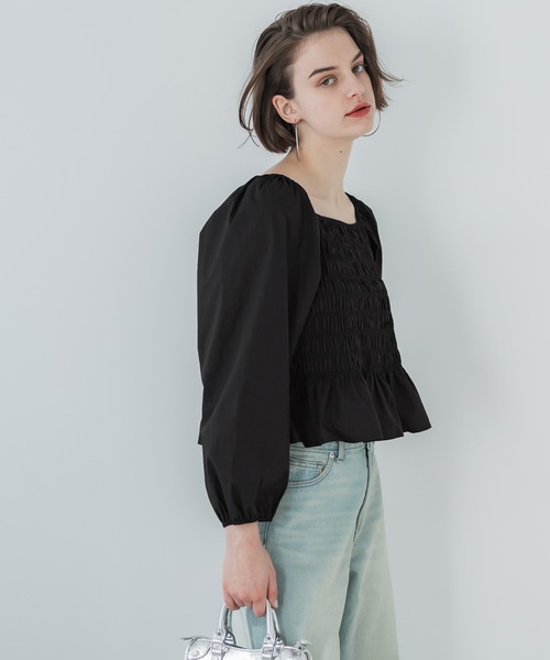 coca（coca）（コカ）の「【WEB限定セール】シャーリングブラウス（シャツ/ブラウス・レディース・ホワイト/ブラック・L/M）」の4枚目の写真