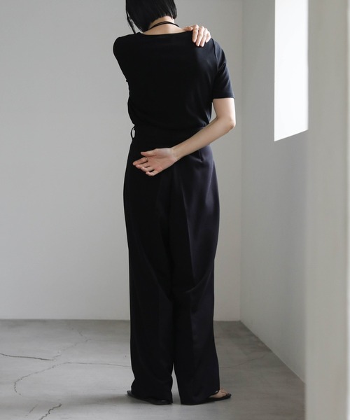 select MOCA（セレクトモカ）の「バックダーツテレココンパクトトップス（Tシャツ/カットソー・レディース・ブラック/アイボリー/ブラック系その他/オフホワイト・FREE）」の10枚目の写真