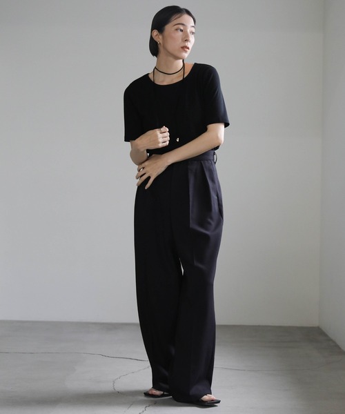 select MOCA（セレクトモカ）の「バックダーツテレココンパクトトップス（Tシャツ/カットソー・レディース・ブラック/アイボリー/ブラック系その他/オフホワイト・FREE）」の13枚目の写真