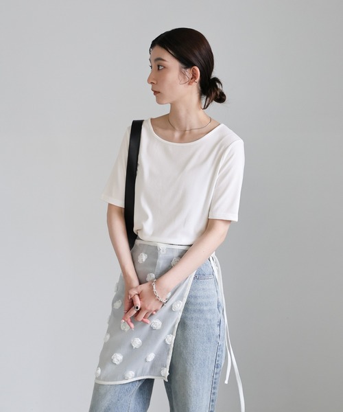 トップス TOCO セール】バックダーツテレココンパクトトップス（Tシャツ/カットソー