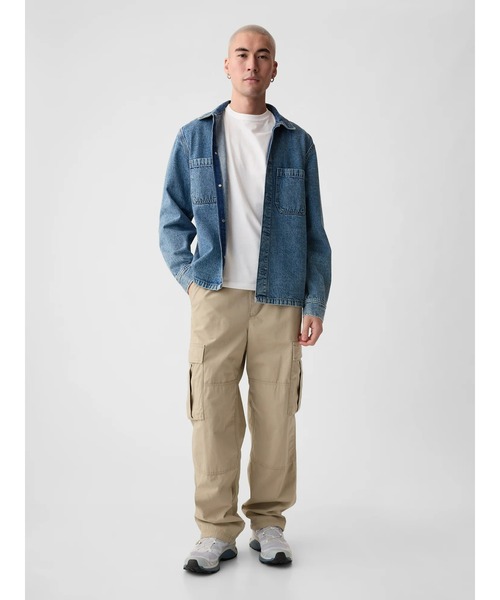 GAP(ギャップ)の「リップストップ バギーカーゴパンツ(カーゴパンツ・メンズ・ベージュ・L/M/S/XS/XL)」の2枚目の写真