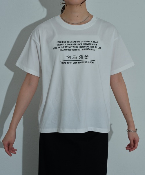 COLONY 2139(コロニートゥーワンスリーナイン)の「コンパクトプリントTシャツ(Tシャツ/カットソー・レディース・ブラック/ホワイト系その他/オフホワイト・FREE)」の19枚目の写真