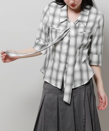 FANCY CLUB | NASTY FANCY CLUB／スカーフチェックシャツ 2116652(シャツ/ブラウス)