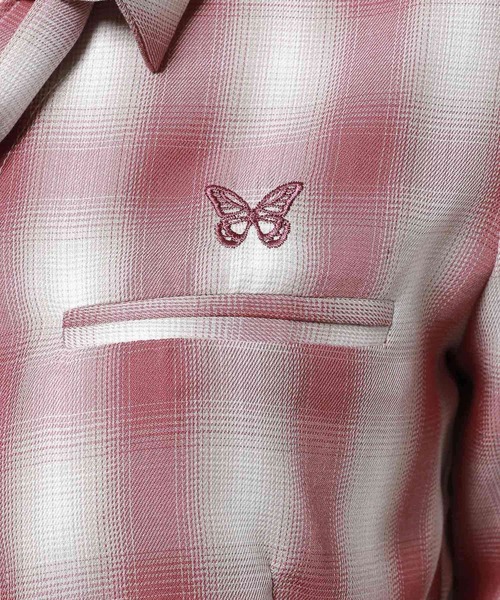 FANCY CLUB（ファンシークラブ）の「NASTY FANCY CLUB／スカーフチェックシャツ 2116652（シャツ/ブラウス・レディース・ピンク/グレー・FREE）」の21枚目の写真