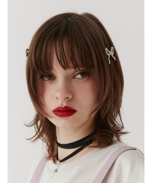 jouetie（ジュエティ）の「ビーズリボンヘアクリップ（バレッタ/ヘアクリップ・レディース・ブラック/シルバー/オフホワイト・FREE）」の6枚目の写真