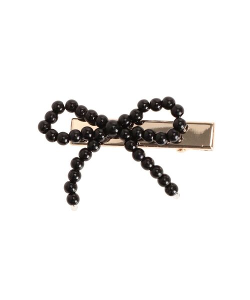 jouetie（ジュエティ）の「ビーズリボンヘアクリップ（バレッタ/ヘアクリップ・レディース・ブラック/シルバー/オフホワイト・FREE）」の10枚目の写真