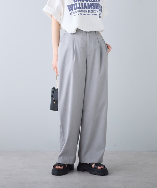 PUAL CE CIN（ピュアルセシン）の「ワンタック スラックスパンツ（スラックス・レディース・ブルー/ピンク/ライトグレー・L/M）」の4枚目の写真