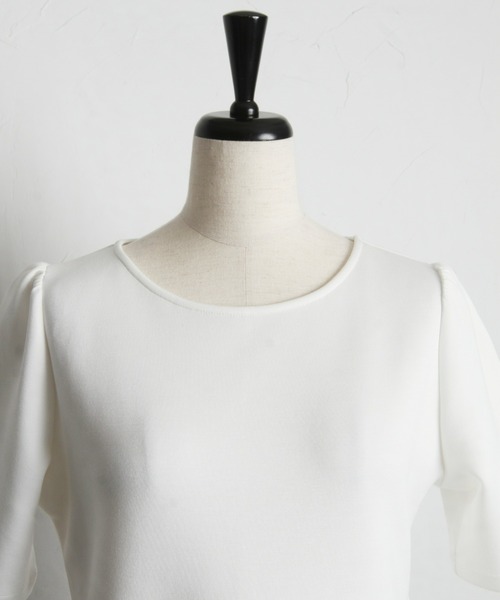 &. NOSTALGIA(アンドドットノスタルジア)の「【ZOZO限定】スカラップペプラムハーフスリーブトップス(Tシャツ/カットソー・レディース・ホワイト/ブラック・M)」の16枚目の写真