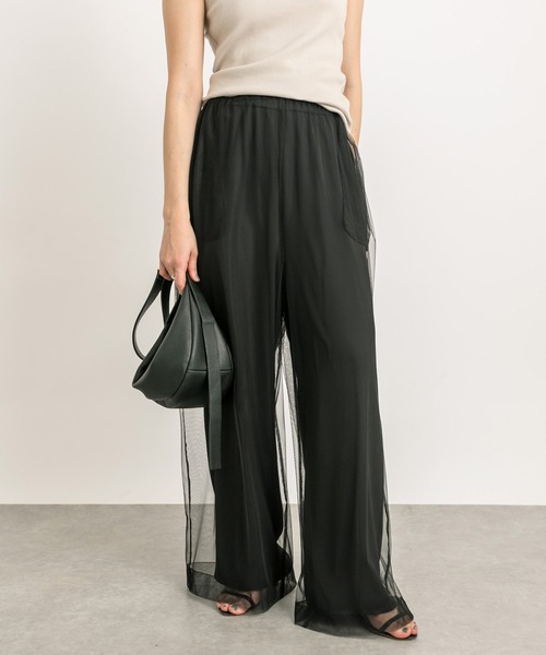 RIVE DROITE（リヴドロワ）の「チュールレイヤードパンツ（その他パンツ・レディース・ブラック/ベージュ・FREE）」の2枚目の写真