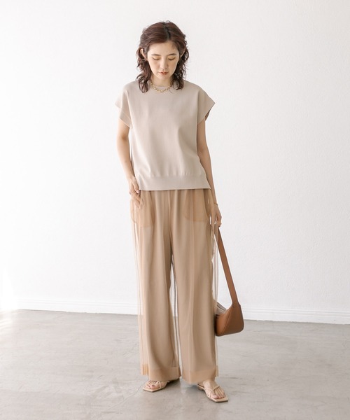 RIVE DROITE（リヴドロワ）の「チュールレイヤードパンツ（その他パンツ・レディース・ブラック/ベージュ・FREE）」の12枚目の写真