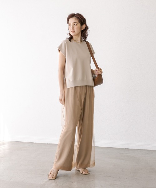 RIVE DROITE（リヴドロワ）の「チュールレイヤードパンツ（その他パンツ・レディース・ブラック/ベージュ・FREE）」の13枚目の写真