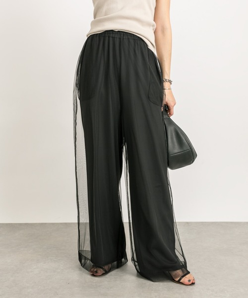RIVE DROITE（リヴドロワ）の「チュールレイヤードパンツ（その他パンツ・レディース・ブラック/ベージュ・FREE）」の8枚目の写真