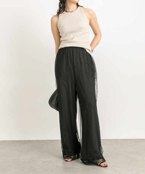 RIVE DROITE（リヴドロワ）の「チュールレイヤードパンツ（その他パンツ・レディース・ブラック/ベージュ・FREE）」の3枚目の写真