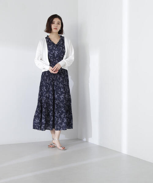 NATURAL BEAUTY BASIC（ナチュラルビューティーベーシック）の「◇レーヨンナイロンシリーズ Vネックボクシーカーディガン（カーディガン/ボレロ・レディース・ブラック/オフホワイト/イエロー/ピンク・FREE）」の6枚目の写真