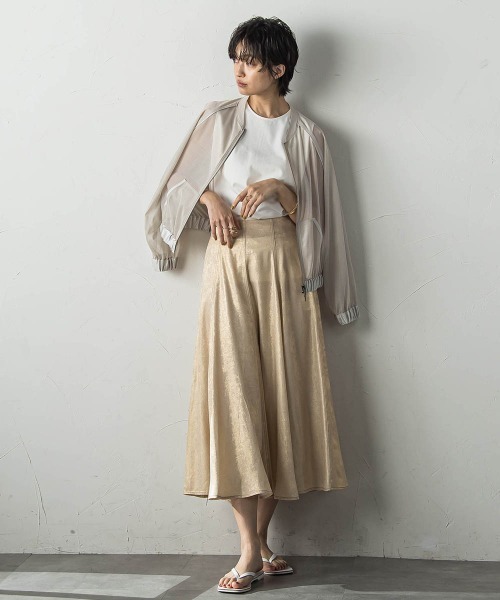 socolla（ソコラ）の「ラメステッチパネルフレアスカート≪手洗い可能≫（スカート・レディース・シルバー系その他/ゴールド系その他・M）」の8枚目の写真