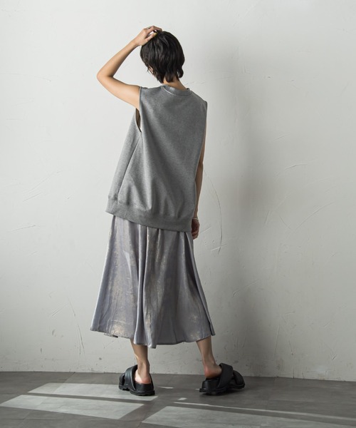 socolla（ソコラ）の「ラメステッチパネルフレアスカート≪手洗い可能≫（スカート・レディース・シルバー系その他/ゴールド系その他・M）」の13枚目の写真