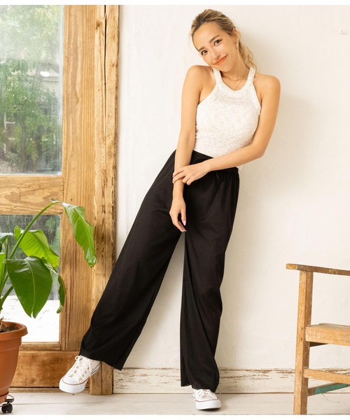 anap mimpi(アナップミンピ)の「ユルテロラフワイドパンツ(その他パンツ・レディース・ネイビー/カーキ/ブラック・FREE)」の10枚目の写真