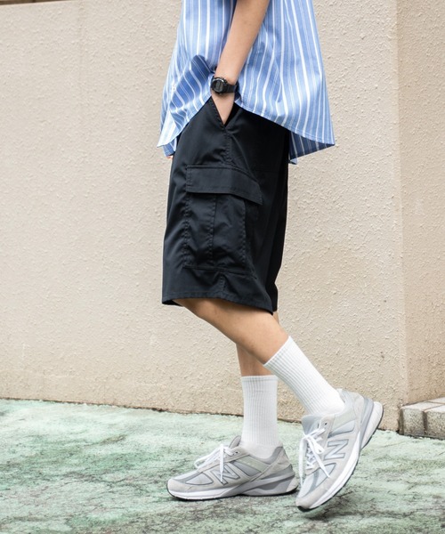 WEGO（ウィゴー）の「WEGO/ワイドカーゴショーツ（カーゴパンツ・メンズ・ブラック/カーキ・LARGE/MEDIUM）」の22枚目の写真