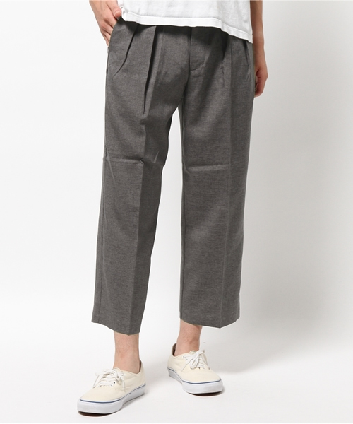 WEGO(ウィゴー)の「WEGO/ワイドスラックスパンツ(スラックス・メンズ・グレー/ブラック・LARGE/MEDIUM)」の1枚目の写真