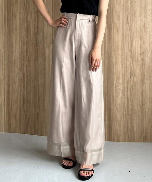 Olu.（オルドット）の「シアーワイドパンツ（その他パンツ・レディース・クリーム/ブラック/ベージュ・0/1）」の2枚目の写真