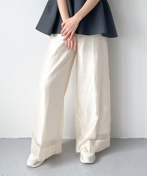 Olu.（オルドット）の「シアーワイドパンツ（その他パンツ・レディース・クリーム/ブラック/ベージュ・0/1）」の3枚目の写真