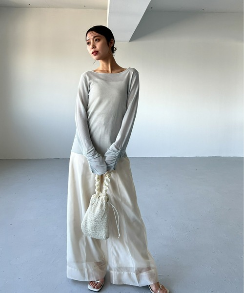 Olu.（オルドット）の「シアーワイドパンツ（その他パンツ・レディース・クリーム/ブラック/ベージュ・0/1）」の14枚目の写真