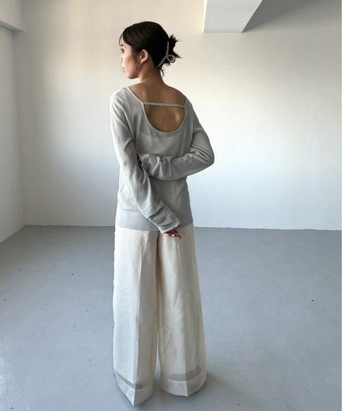 Olu.（オルドット）の「シアーワイドパンツ（その他パンツ・レディース・クリーム/ブラック/ベージュ・0/1）」の15枚目の写真