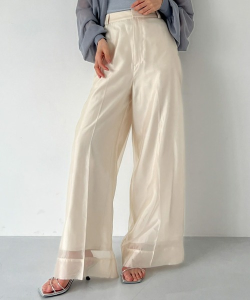 Olu.（オルドット）の「シアーワイドパンツ（その他パンツ・レディース・クリーム/ブラック/ベージュ・0/1）」の12枚目の写真