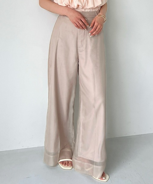 Olu.（オルドット）の「シアーワイドパンツ（その他パンツ・レディース・クリーム/ブラック/ベージュ・0/1）」の17枚目の写真
