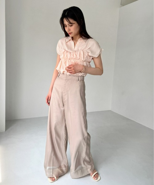 Olu.（オルドット）の「シアーワイドパンツ（その他パンツ・レディース・クリーム/ブラック/ベージュ・0/1）」の18枚目の写真