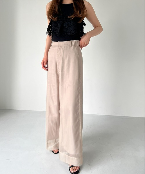 Olu.（オルドット）の「シアーワイドパンツ（その他パンツ・レディース・クリーム/ブラック/ベージュ・0/1）」の21枚目の写真