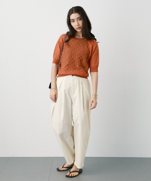 saloon（サルーン）の「SALOON(サルーン)/ナイロンタフタタックパンツ【洗濯機洗い可】（その他パンツ・レディース・ホワイト/ブラック/グリーン・SMALL/MEDIUM）」の12枚目の写真