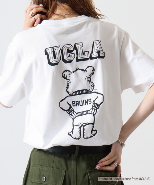 UCLA(ユーシーエルエー)の「UCLA カレッジブランド DOUBLE PRINTED Tシャツ(Tシャツ/カットソー・メンズ・ゴールド/ホワイト・L/M/XL)」の14枚目の写真