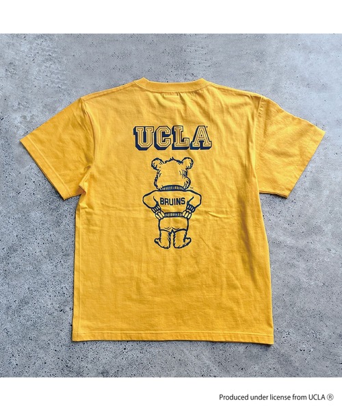 UCLA(ユーシーエルエー)の「UCLA カレッジブランド DOUBLE PRINTED Tシャツ(Tシャツ/カットソー・メンズ・ゴールド/ホワイト・L/M/XL)」の6枚目の写真