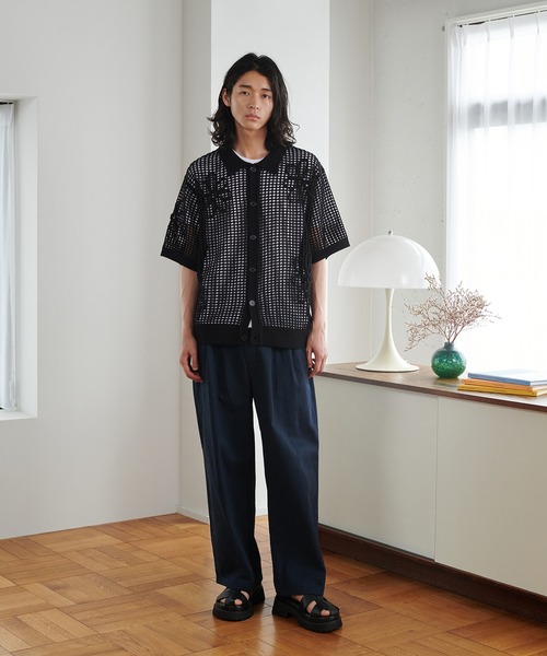 フラワーペーズリーメッシュシャツ ONCILY シャツ FLOWER CODE EMBROIDERY MESH SHIRT / フラワー