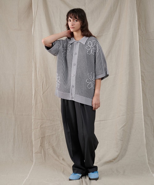 ブラウス シャツ CODE EMBROIDERY MESH CAPE SHIRT レディース ブラウス シャツ CODE EMBROIDERY MESH CAPE SHIRT レディース