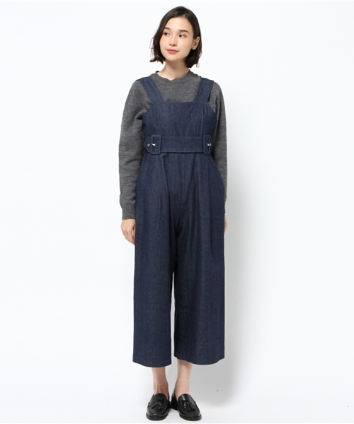OUTLET（アウトレット）の「【mystic】太ベルトデニムサロペット（サロペット/オーバーオール・レディース・ネイビー/ブルー・FREE）」の3枚目の写真