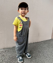 hymy（ヒュミュ）の「【 hymy-ヒュミュ- 】 ゆる デニム 2ポケット オーバーオール / サロペット ( kids ) #（サロペット/オーバーオール）」