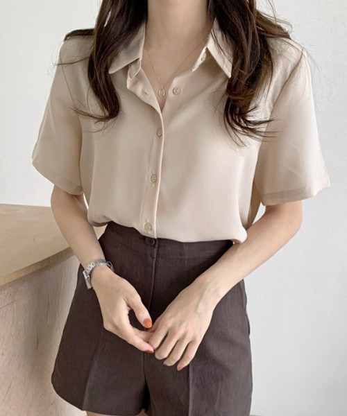 ECLIN（エクラン）の「半袖ルーズシャツブラウス（シャツ/ブラウス・レディース・ライトグリーン/ホワイト/ブルー/ネイビー/ベージュ/ピンク・L/FREE）」の15枚目の写真