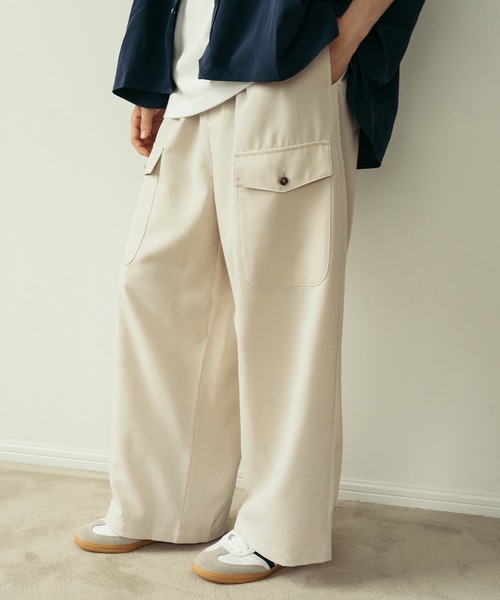 Be.Nection(ビネクション)の「2TACK CHAMBRAY SNOW PANTS / 2タックシャンブレースノーパンツ(スラックス・メンズ・チャコール/ベージュ・MEDIUM/LARGE)」の14枚目の写真