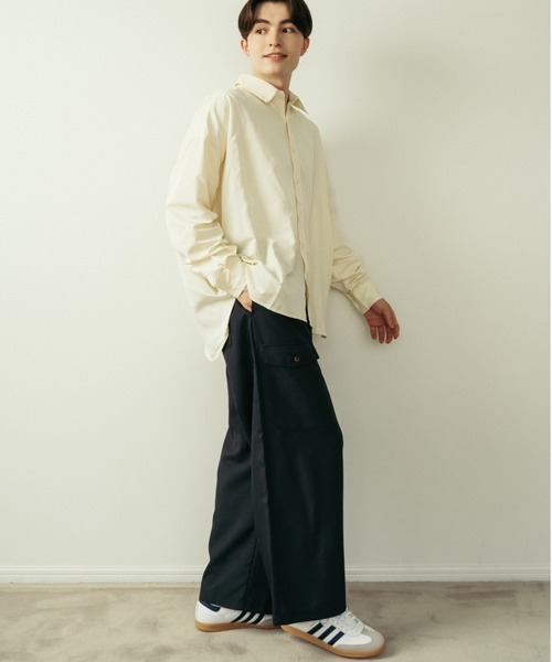 Be.Nection(ビネクション)の「2TACK CHAMBRAY SNOW PANTS / 2タックシャンブレースノーパンツ(スラックス・メンズ・チャコール/ベージュ・MEDIUM/LARGE)」の4枚目の写真