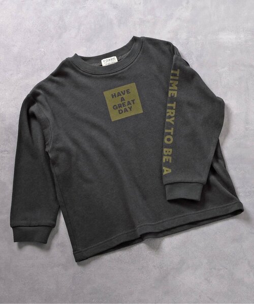 F.O.KIDS(エフオーキッズ)の「BOXロゴプリントロンTee(Tシャツ/カットソー・キッズ・カーキ/チャコール/パープル・80/90/95/100/110/120/130/140/150)」の2枚目の写真
