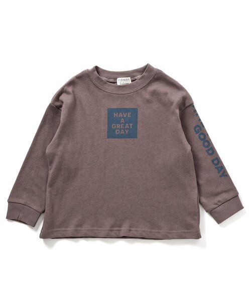 F.O.KIDS(エフオーキッズ)の「BOXロゴプリントロンTee(Tシャツ/カットソー・キッズ・カーキ/チャコール/パープル・80/90/95/100/110/120/130/140/150)」の9枚目の写真