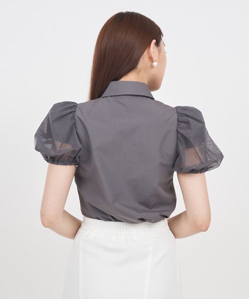 ROYAL PARTY（ロイヤルパーティー）の「パフスリチュールシャツブラウス（シャツ/ブラウス・レディース・グレー/オフホワイト/ブラック・FREE）」の20枚目の写真